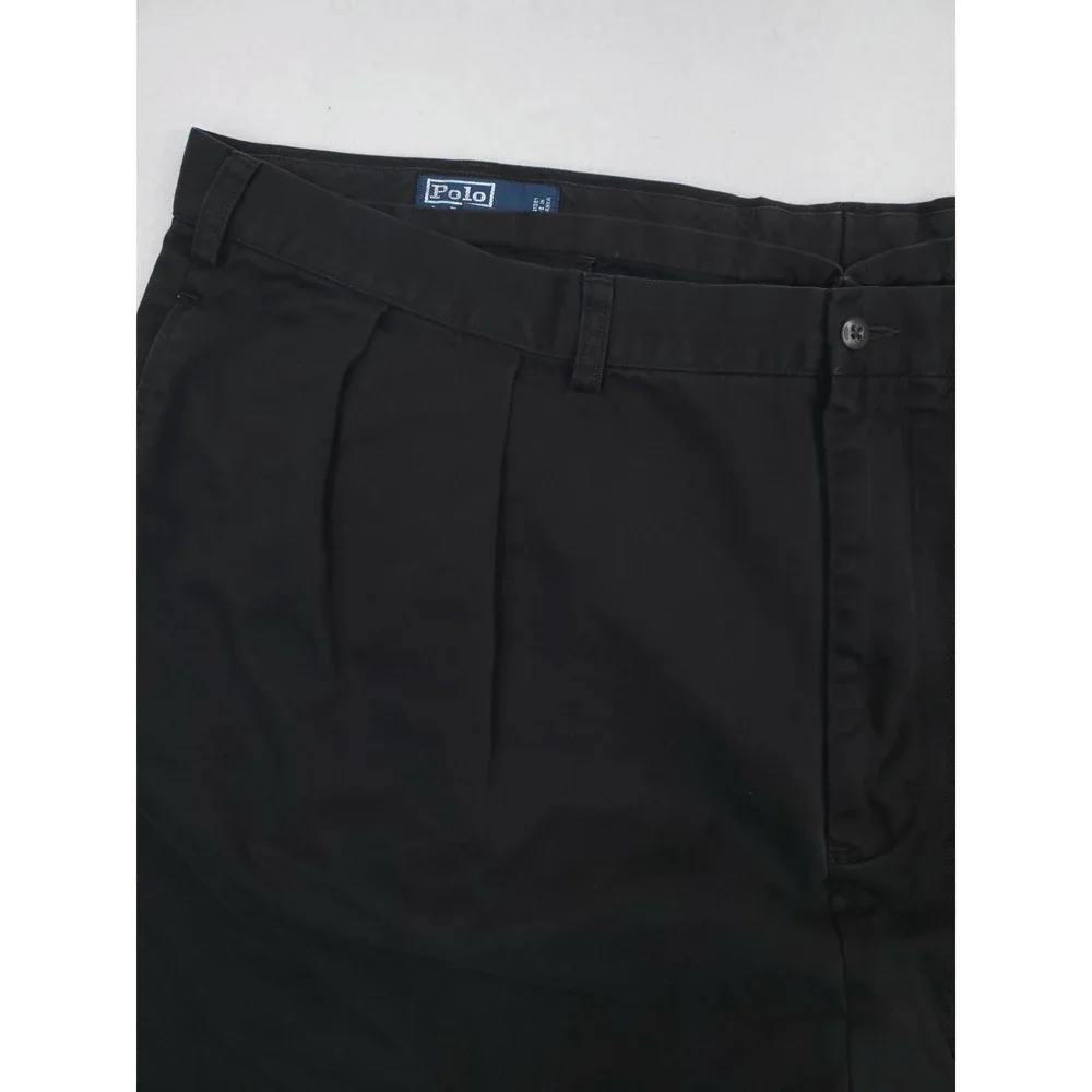 Vintage Polo Ralph Lauren Big Andrew Pants Mens 50Bx27 Black Pleated Slacks